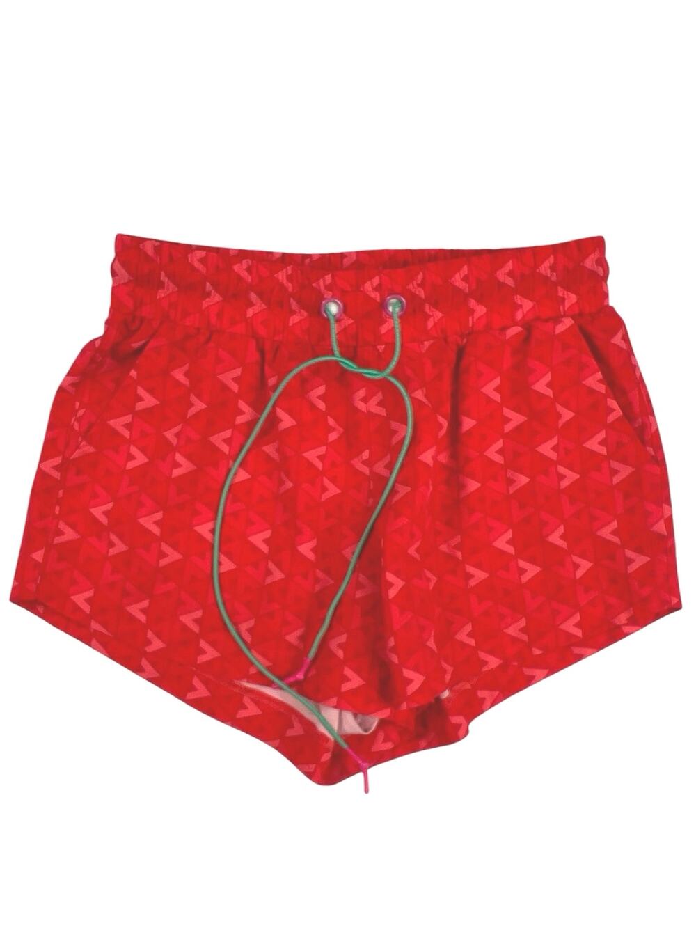 Terez Red Elastic Waist Workout Activewear Gym Running Athletic Sweat Shorts S